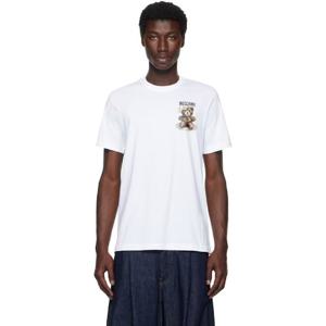 26 SS 모스키노 남성 화이트 모스키노 테디베어 티셔츠 252720M213011