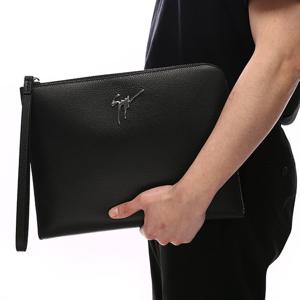 쥬세페자노티 공용 로고 레더 클러치 블랙 EBU0016