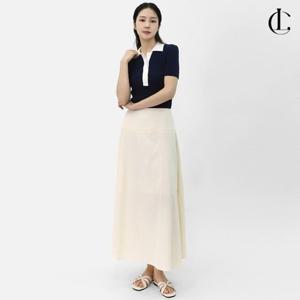 엘케이트 여자 스커트 여름 롱치마 트임 단추 A라인 치마 LRAP010