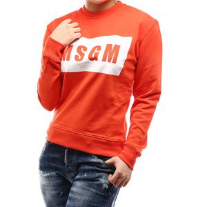 MSGM 박스 로고 프린팅 맨투맨 오렌지 2841MDM96