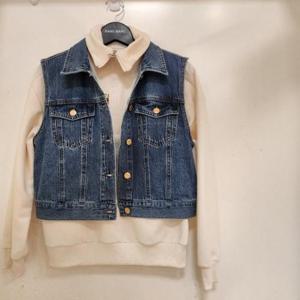 뱅뱅 HC15 뱅뱅 봄 여성 크롭 데님 베스트 NELD17