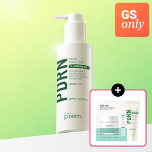 [단독구성] 메이크프렘 피디알엔(PDRN) 포어 클레이 클렌징 밀크 200ml(+안심팩 1매+피디알엔 클렌징밀크 21ml )