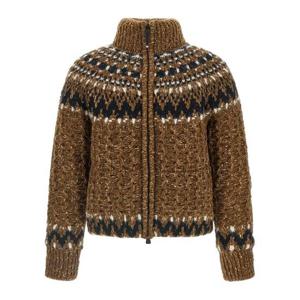 몽클레어 집업 니트 K20979B00012M7948F22 Brown