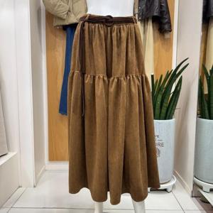 클리지 DP01 캉캉 벨벳 롱 스커트 CP8WSK05