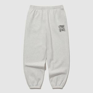 엄브로바지 JQS UP421CFPN6-WMG 뉴레터링 그래픽 기모 조거 팬츠 / WHITE MELANGE