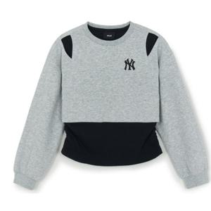 [엠엘비키즈] MLB 키즈 스트릿 베이직 여아 레이어드 맨투맨(7FMTB2554-50MGL) 7FMTB2554