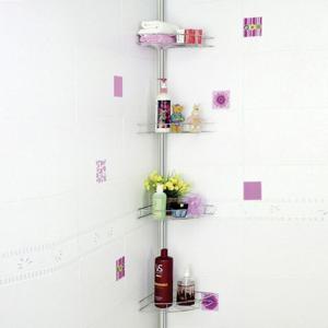 슈마켓 리빙나이스 욕실 스텐 코너선반 4단 욕실수납장 욕실벽선반 욕실수납선반 욕실스텐선반 욕실선반