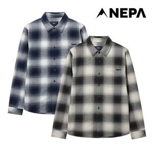 네파 남성 면 체크 긴팔 셔츠 7L51501