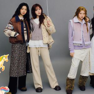 [써스데이아일랜드][KiiiKiii 착용] 슬림핏 니트 팬츠(T256MPT911W)