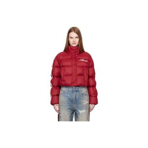 아미리 패딩 레드 본즈 크롭 다운 재킷 261886F061002
