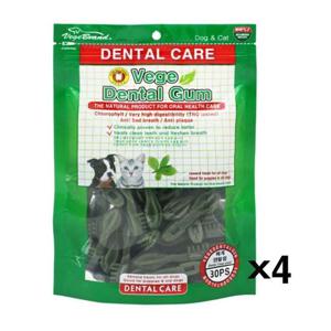 [무료배송] 베게 덴탈껌 30p(칫솔)X4 애견간식 치석제거 기능성껌
