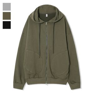 남자 루즈핏 스웻 투웨이 후드집업 AC-JUA-Q053-카키