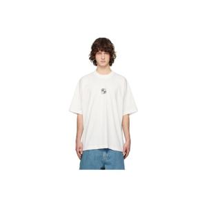 베트멍 티셔츠 오프 화이트 바이커 크로스 로고 티셔츠 261669M213040