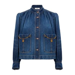 끌로에 하이넥 개더 데님 재킷 26SDV09258 4A1