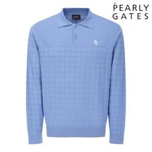 파리게이츠 (511F1SR202) 남성 블록 체크 조직감 믹스 긴팔 니트