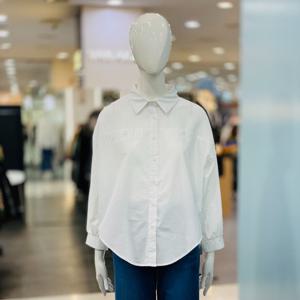 [클리지]박시핏 프릴 포인트 니트 배색 셔츠 남방 CQ2WBL09