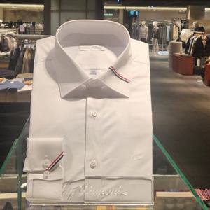 [듀퐁셔츠] 듀퐁셔츠 SE6SM21LS375SWH 컴포터블 카라 소매 삼색 포인트 스트레치 슬림 핏 셔츠 SE6SM21LS375