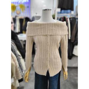 밸리걸 세이브존01 오프숄더 골지 긴팔 니트 498440-1