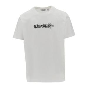 오프화이트 로고 프린트 크루넥 반팔 티셔츠 44MAA027S26J007 1