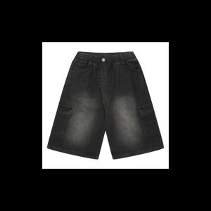 [소이][행복한백화점][소이]6.5부원턱카고버뮤다블랙진 25F0292