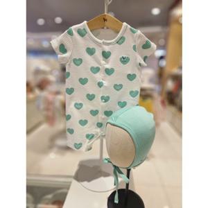 [블루독베이비] 블루독베이비 26.SS여름신상 MN)하트뱀부세트우주복 46370-041-05 우주복 반팔수트 슈트 보넷 내의 4637004105