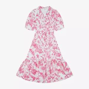 베스띠벨리 세이브존04 플라워 프린팅 러플 원피스 BKOAG25730