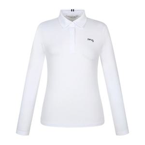 [핑골프](사은품증정) 여성 사이드 테잎 카라 긴팔 티셔츠 (121E1TO051_WH)