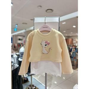 [티파니아동] 옐로우 레이어드 티셔츠 (Q61DDT250) Q61DDT250