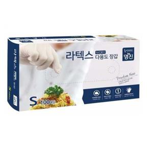 명진 다용도장갑 라텍스장갑 1통 100개입 (S)