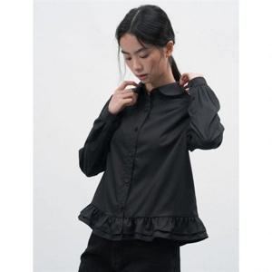 제너럴아이디어 라운드 카라 프릴 블라우스 [BLACK] WBE3L03513 383299