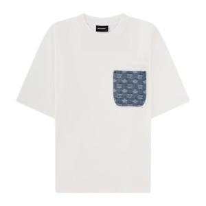 디스퀘어드2 로고 포켓 코튼 티셔츠 S74GD1554 D20106100