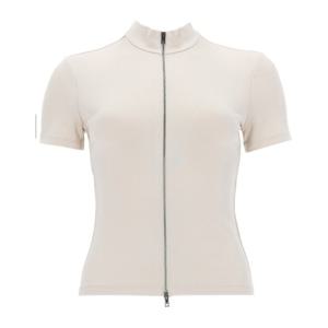 알렉산더왕 지퍼 프론트 모크넥 반팔 블라우스 1CC2261305 106