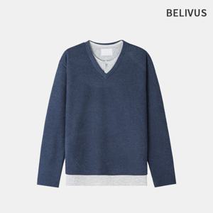 [빌리버스]빌리버스 남자 출근룩 레이어드 브이넥 니트 BOP177