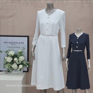 [미니멈]MD 브이넥 스티치 플레어 원피스  MD MMYBAWO3180 M_CJ