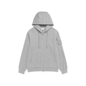 내셔널지오그래픽 NATIONALGEOGRAPHIC N261UFT950 마게이 소매 포켓 레귤러핏 후드 풀집업 MGREY N261UFT950093 329103