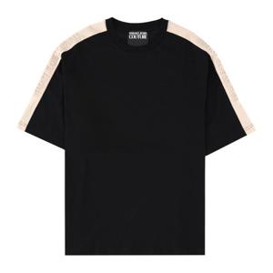 베르사체 로고 콘트라스트 숄더 테이프 반팔 티셔츠 80GAHE08 C