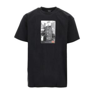 오베이 포토 프린트 크루넥 반팔 티셔츠 165264327 BLK