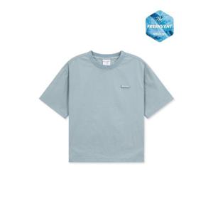 디스커버리키즈반팔티 AQS DKTR72053-SBL 키즈 프레시벤트 경량 우븐 스몰로고 트레이닝 반팔티셔츠