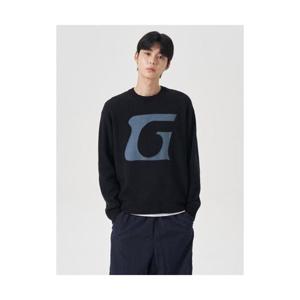 에잇세컨즈 8SECONDS 버드아이 자카드 빅폰트 니트 블랙 (264851CY35) 264851CY35 404793