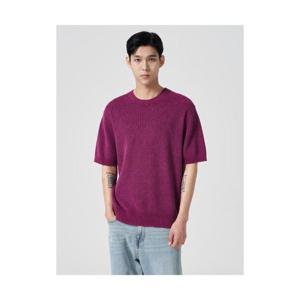 에잇세컨즈 8SECONDS 가먼트 다잉 라운드 반소매 니트 마젠타 (424751DY1W) 424751DY1W 405314