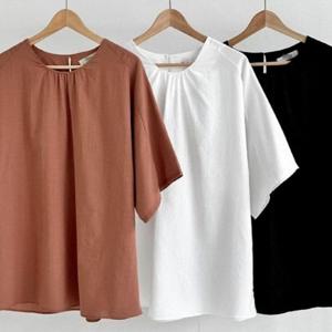 셔링 블라우스 305P435S 의류 나그랑 버튼 빅사이즈