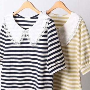 단가라 305D592S 여성큰옷 빅사이즈 레이스 카라 빅사