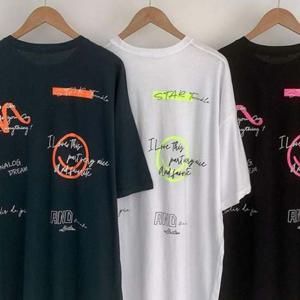 반팔티 빅사이즈미시옷 오버 네온 307P628S 빅사이즈