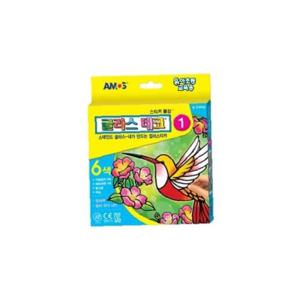 6000 글라스데코 1번 6색 아모스 (스티커물감 스테인드글라스 컬러스티커)