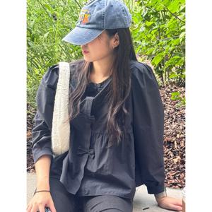 [쥬크]리본 퍼프소매 블라우스_Z254MSC224