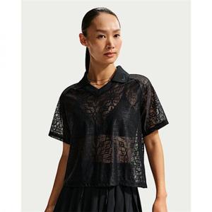 나이키 스포츠웨어 여성 루즈 레이스 폴로 저지 탑 - 블랙블랙블랙화이트 IF0521-010 414420