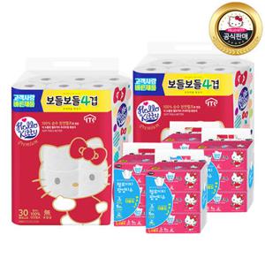 헬로키티 프리미엄 화장지세트 (롤화장지 60롤+팝업티슈 12개)
