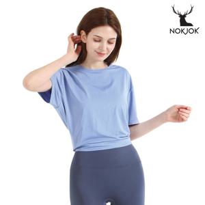 녹족 요가복 필라테스복 데이지 커버업 반팔티 스카이