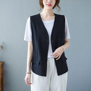 [코코에보니]린넨브이넥조끼 여름조끼/VE-201