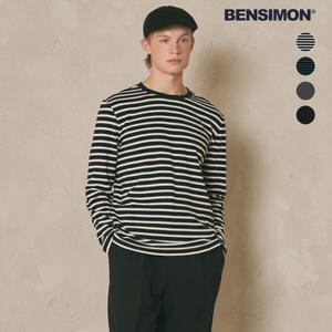 [벤시몽] 남성 워셔블 니팅 스트라이프 긴팔 티셔츠 4종택일